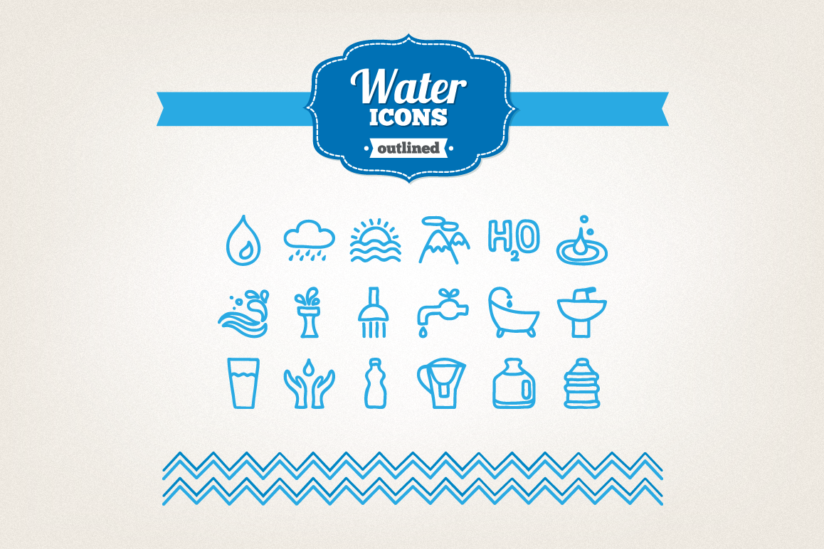 Hand Drawn Water Icons example image 1