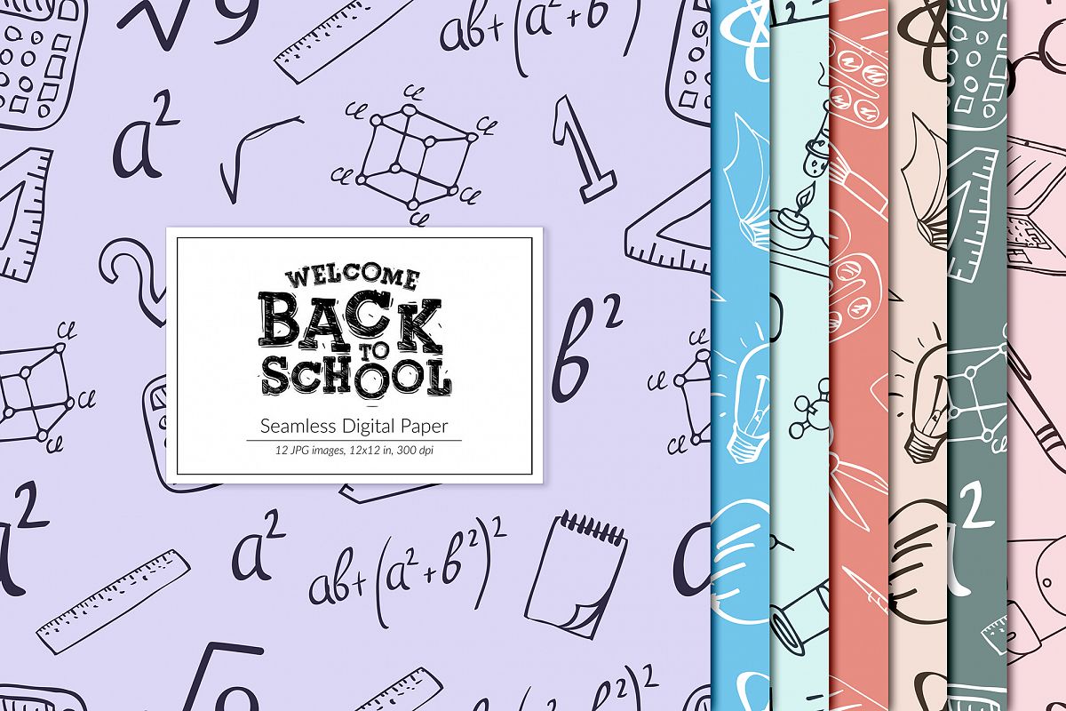 Back To School Seamless Patterns example image 1