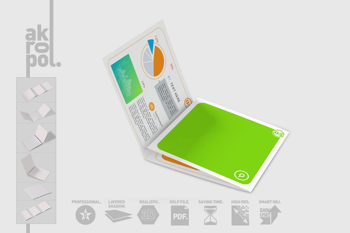 Square Trifold Brochure Mock-up example image 1