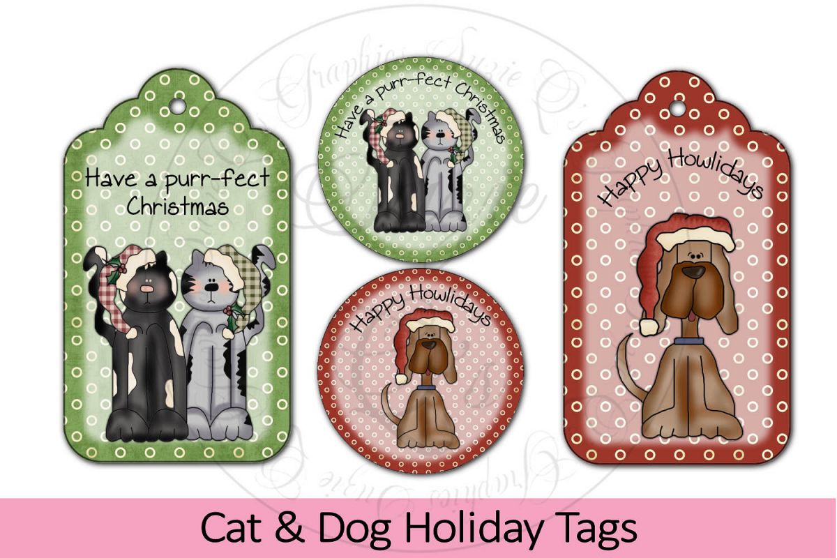 Cat and Dog Holiday Tags example image 1