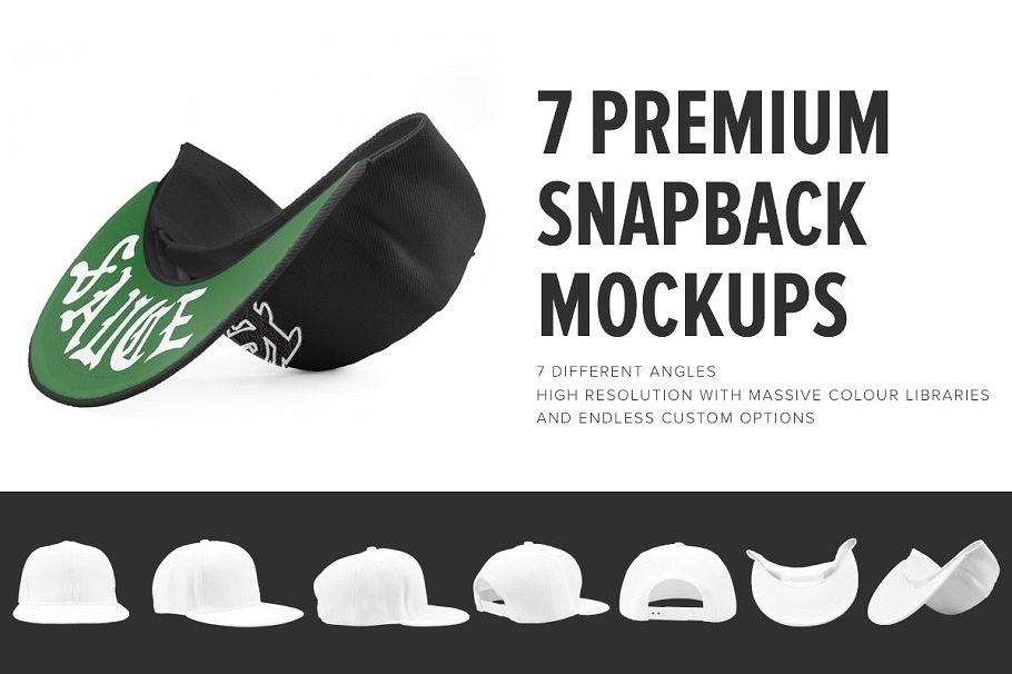 7 Premium Snapback Mockups example image 1