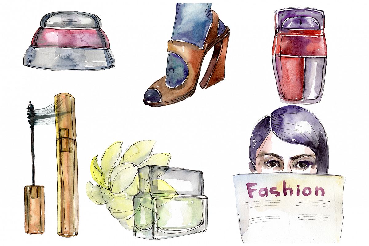 Fashion and style watercolor png example image 1