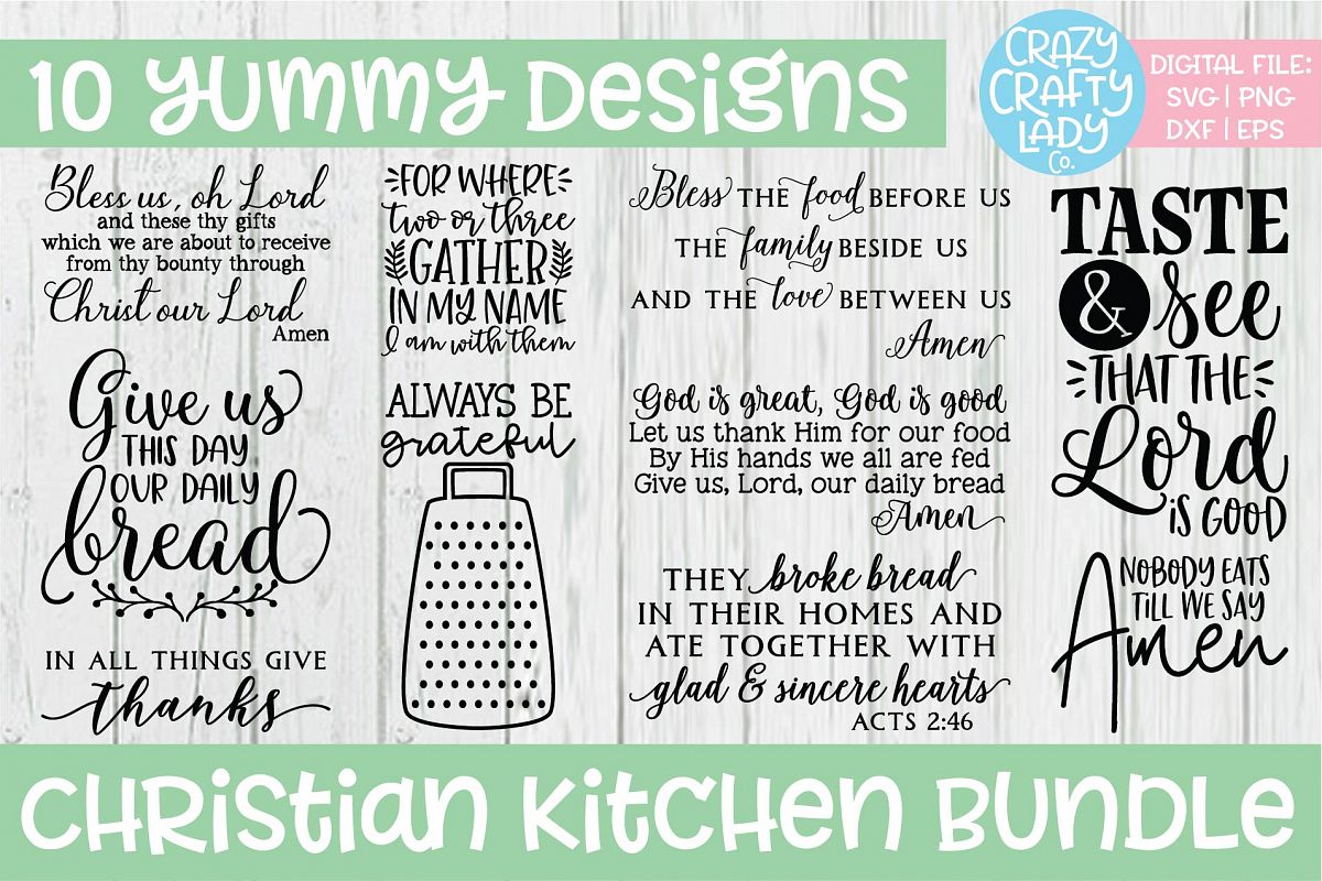 Christian Kitchen SVG DXF EPS PNG Cut File Bundle example image 1
