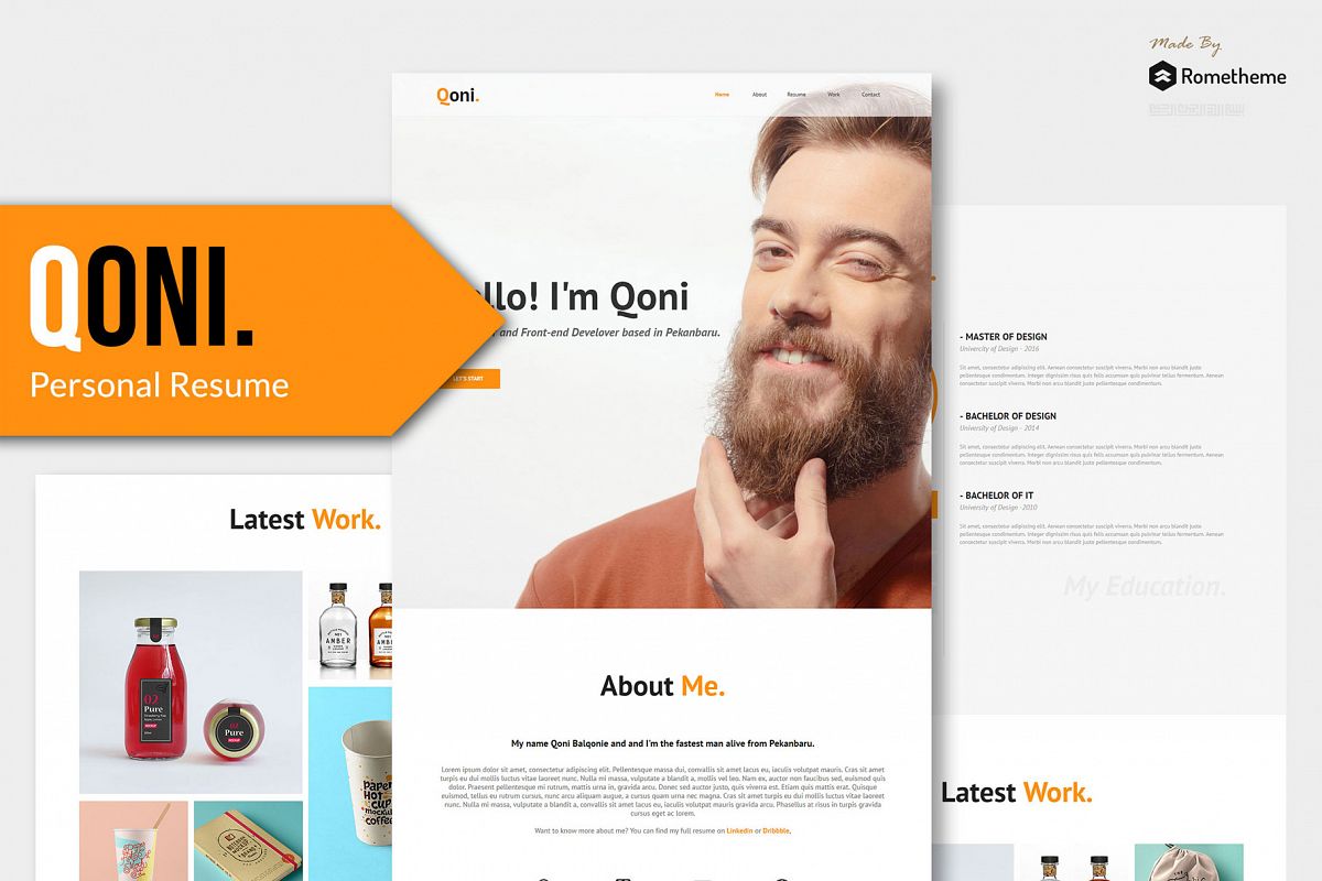 Qoni - Personal/Portfolio PSD template example image 1