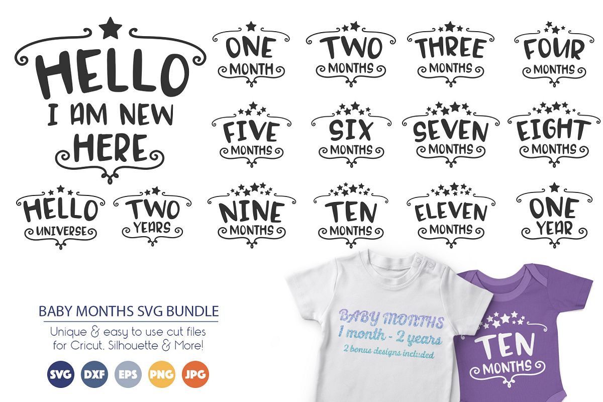 Baby Months Bundle - Hello Baby SVG Files