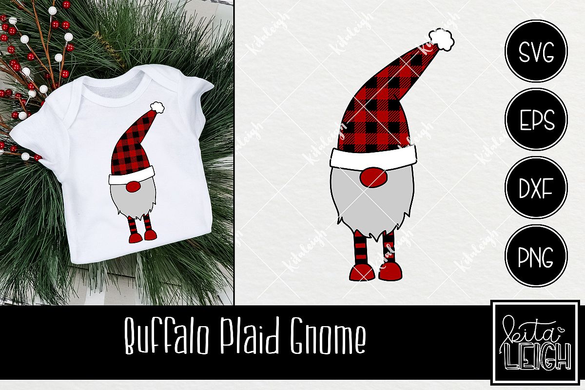 Download Buffalo Plaid Christmas Gnome SVG (160171) | Illustrations ...