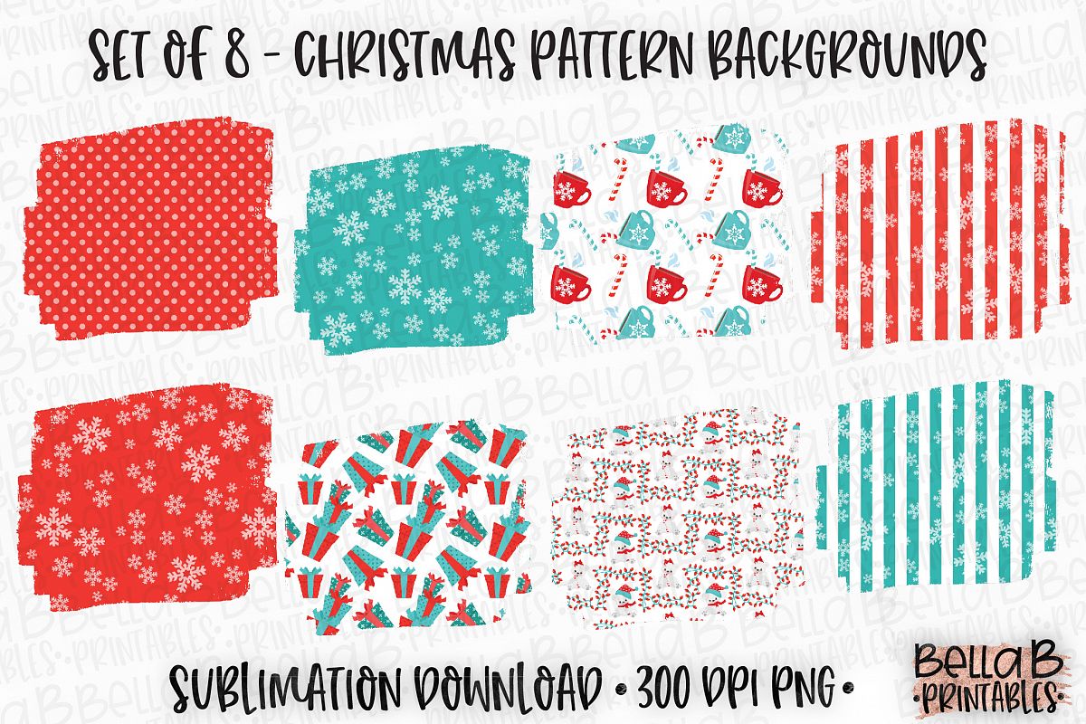 Christmas Sublimation Background Bundle, Christmas Frames example image 1