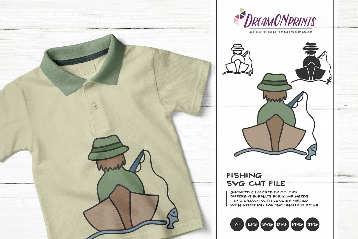 Fishing SVG Cut Files - Boat Svg, Fishing Pole Svg example image 1