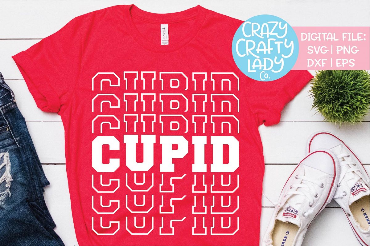 Cupid Valentine's Day Mirror Words SVG DXF EPS PNG Cut File example image 1