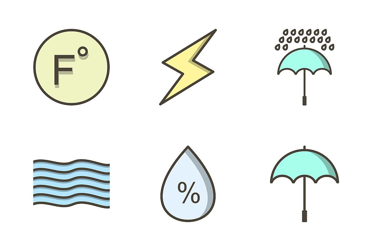 Set Of Weather And Season Icons example image 1