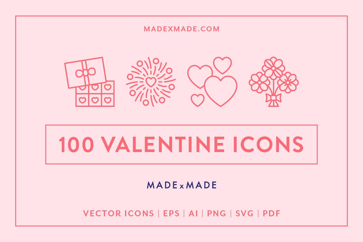Line Icons Valentines example image 1