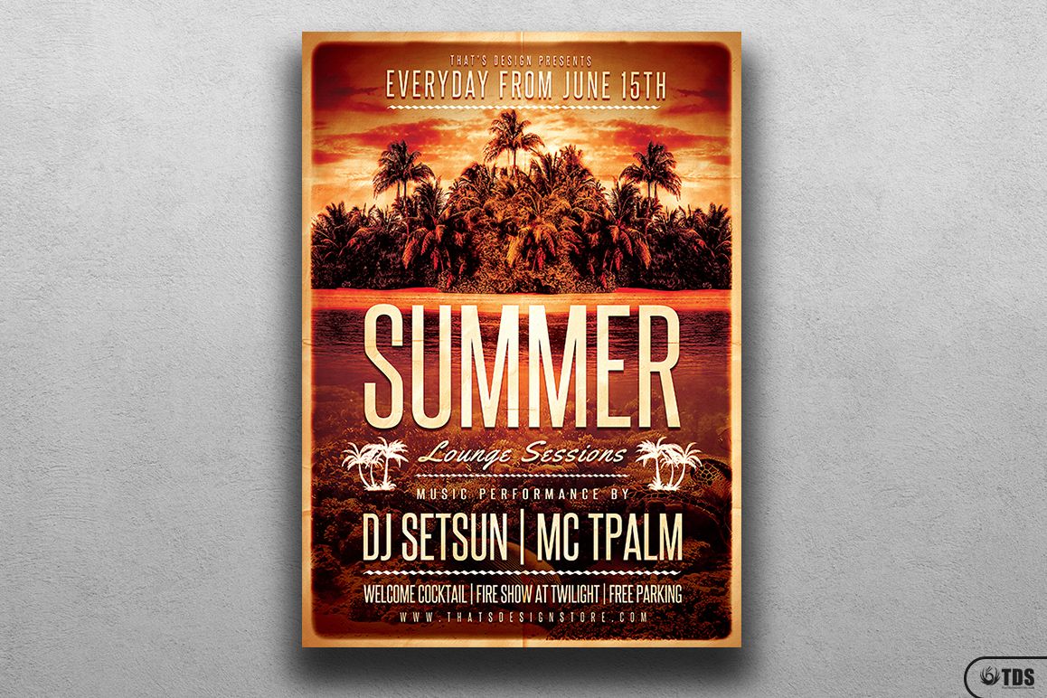 Summer Lounge Flyer Template V2 example image 1