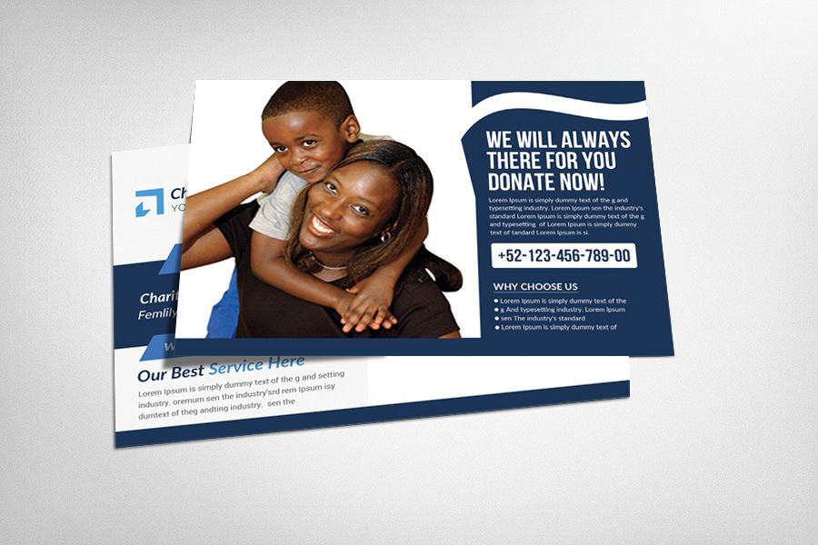 Charity Donation Postcard Template example image 1