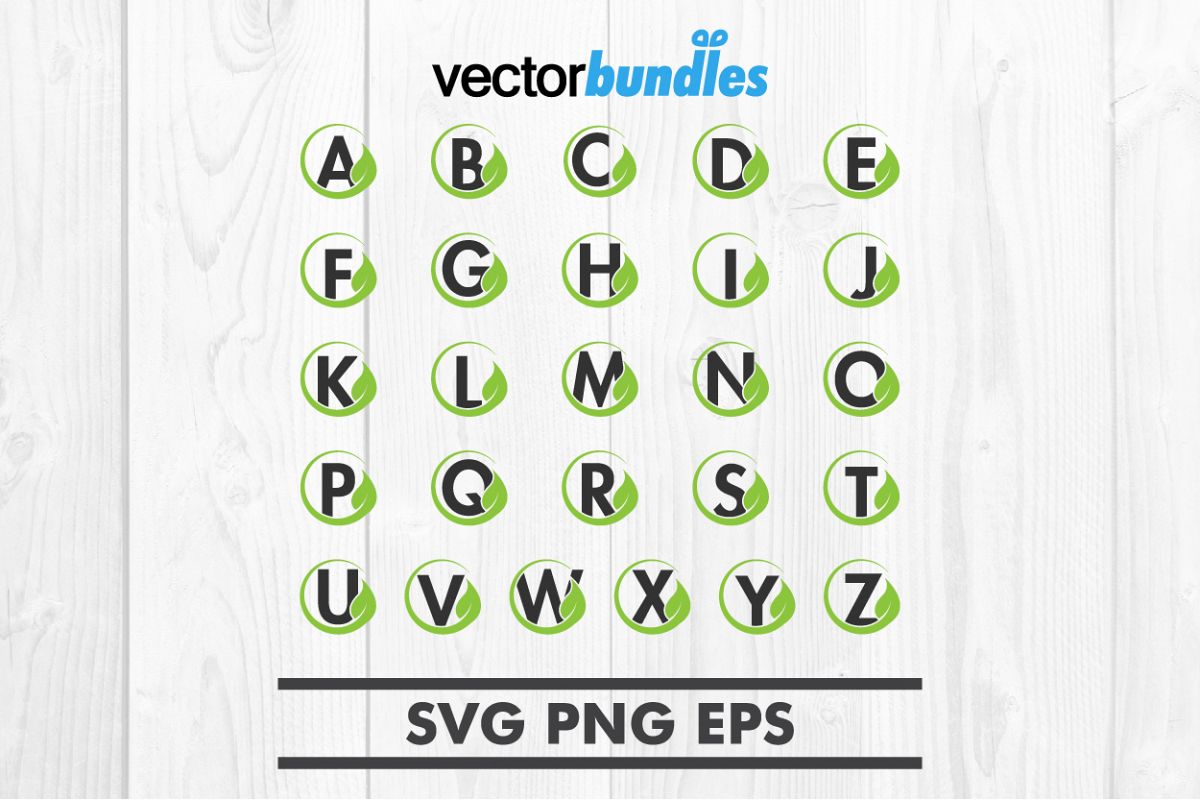 Alphabet leaf clip art svg example image 1