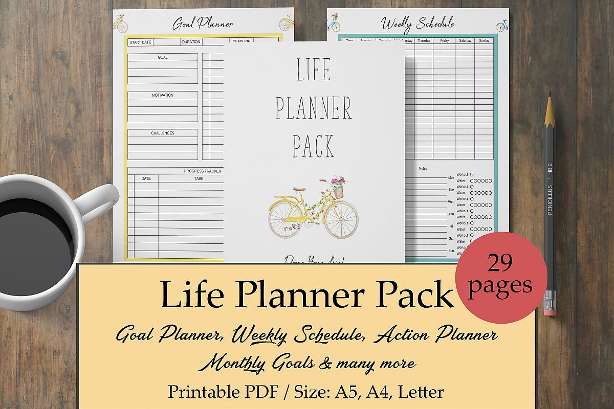 Life Planner Binder, Goal Planner Printable, Life Organizer example image 1