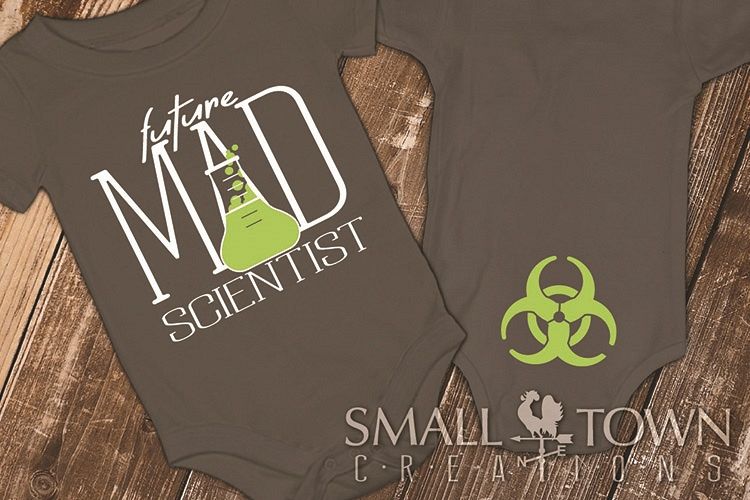 Mad scientist, Future scientist, Hazard, baby, cut file example image 1