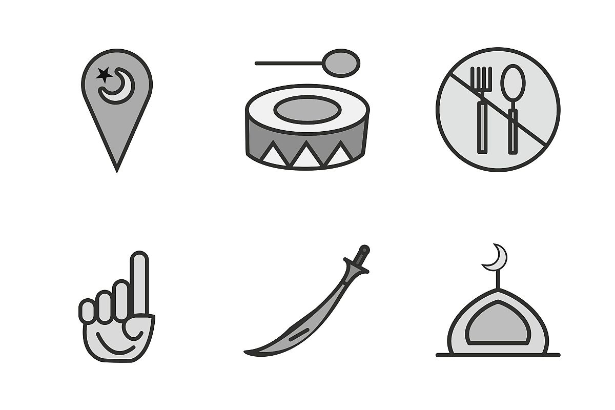 Set Of Ramadan Icons example image 1