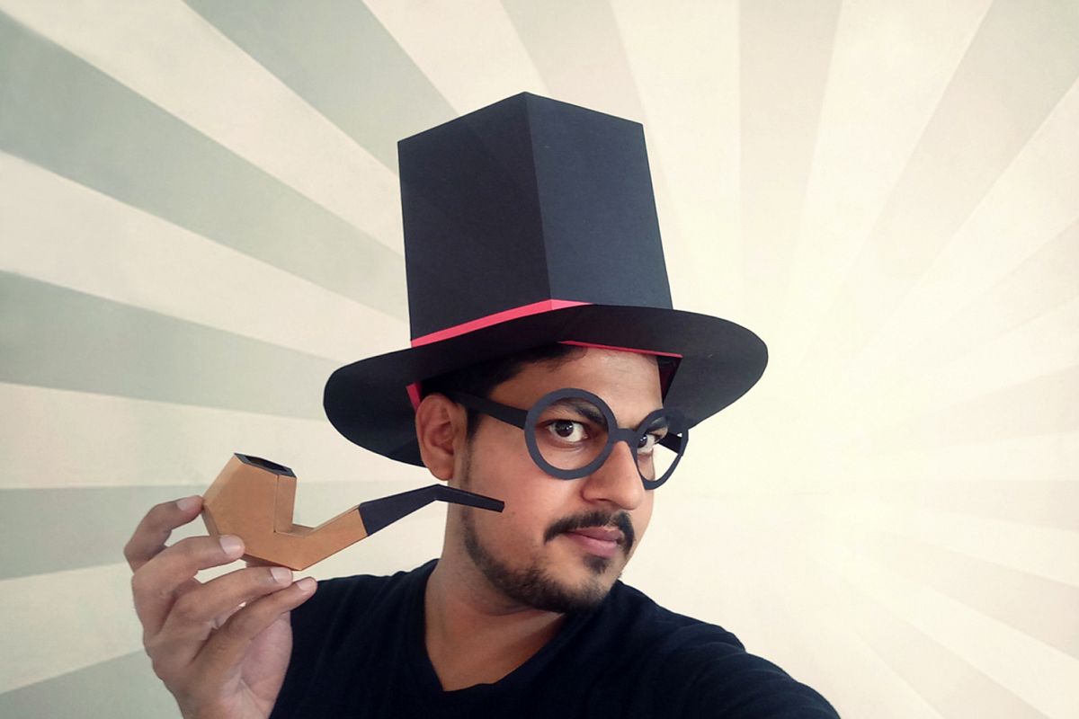 DIY Hat with Cigar - 3d papercraft example image 1