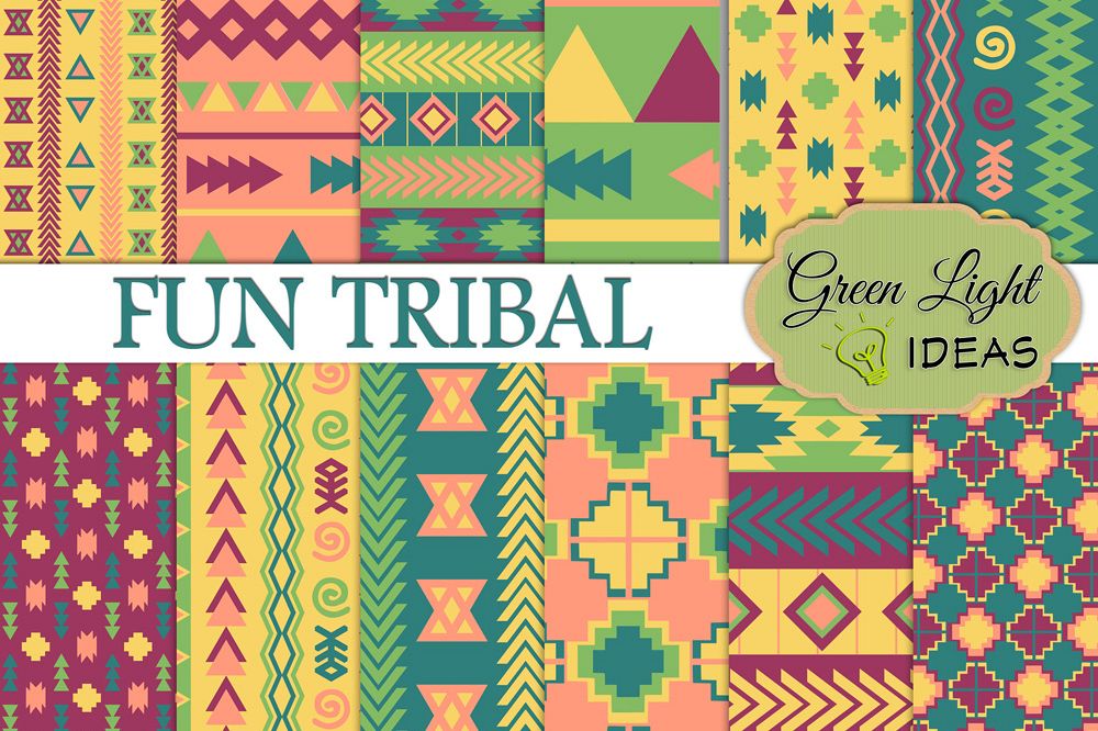 Fun Tribal Digital Papers example image 1