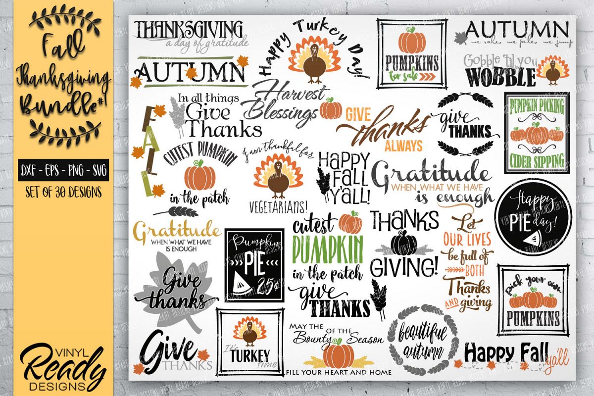 Fall Autumn Bundle #1- 30 designs - Vector Clip Art Files example image 1
