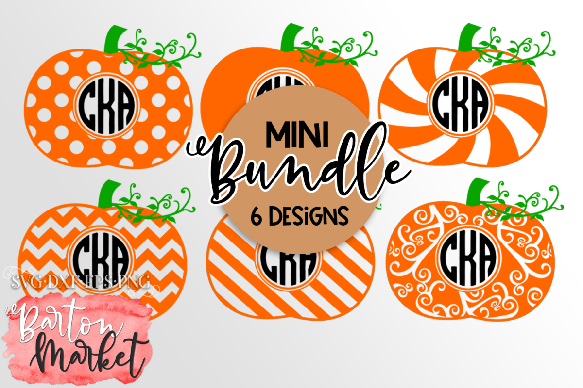 Download Mini Bundle Of 6 Pumpkin Monograms Svg Dxf Eps Png