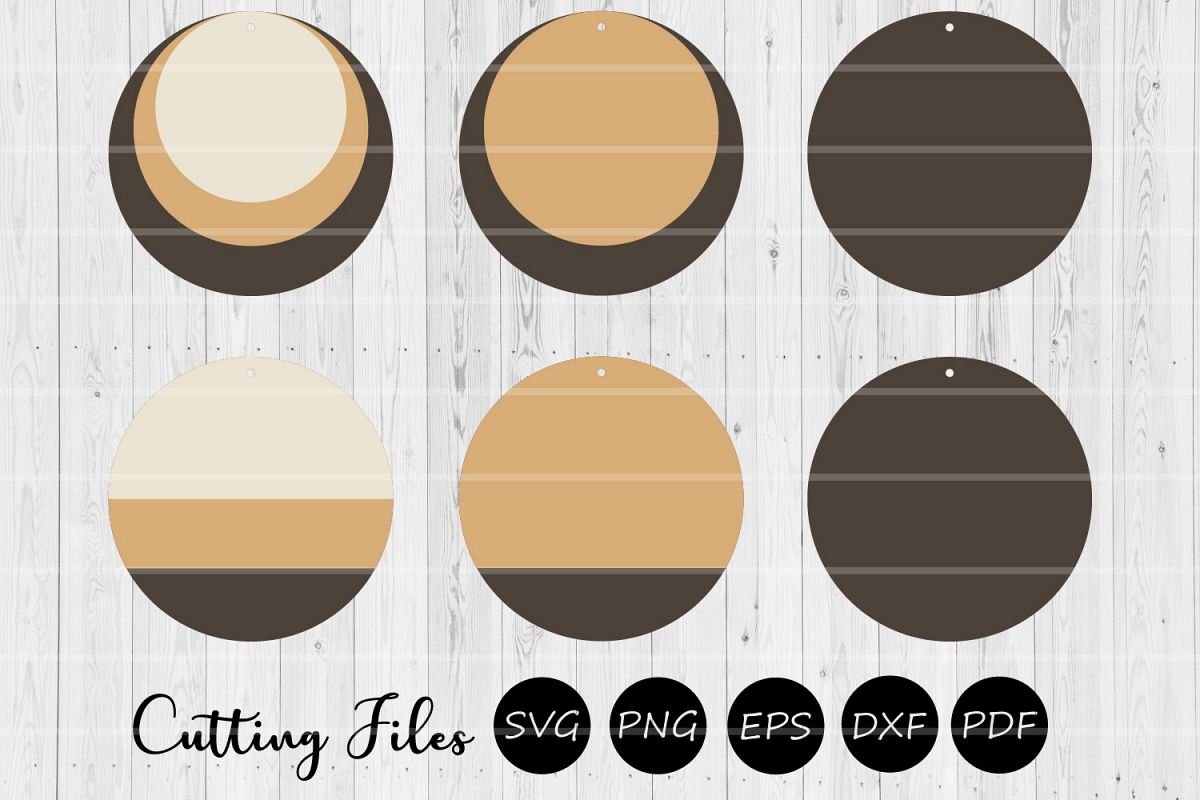 Round Stacked Earrings | SVG cutting files | Commercial use| example image 1