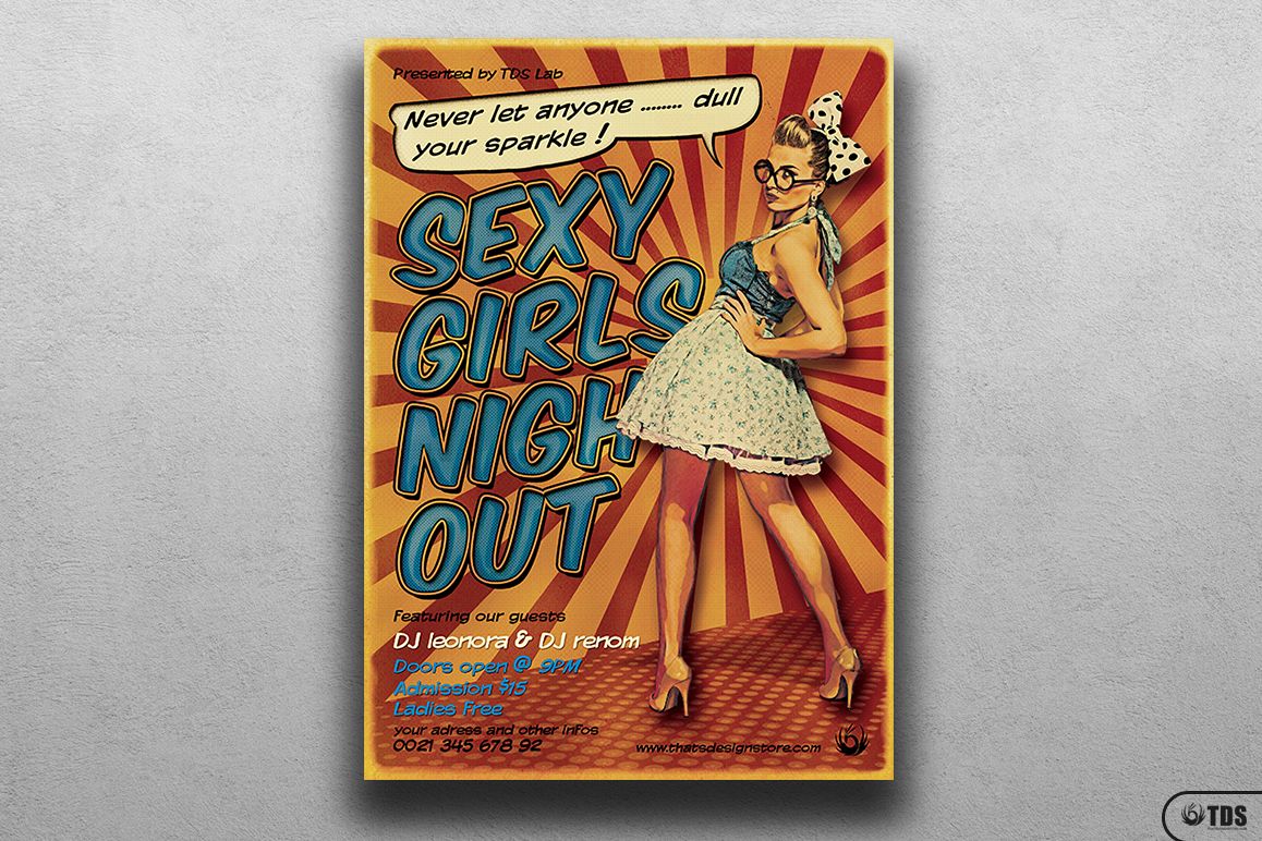 Ladies Night Flyer Template V3 example image 1