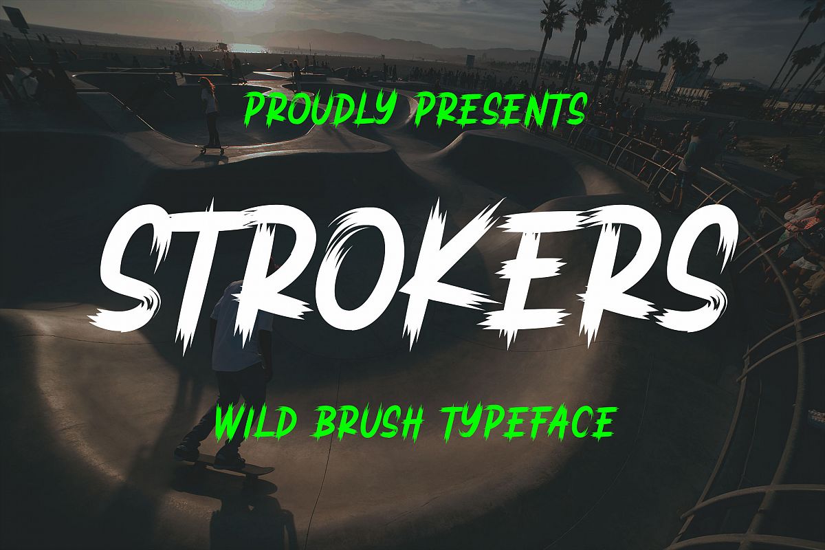 Strokers - Wild Brush Typeface example image 1