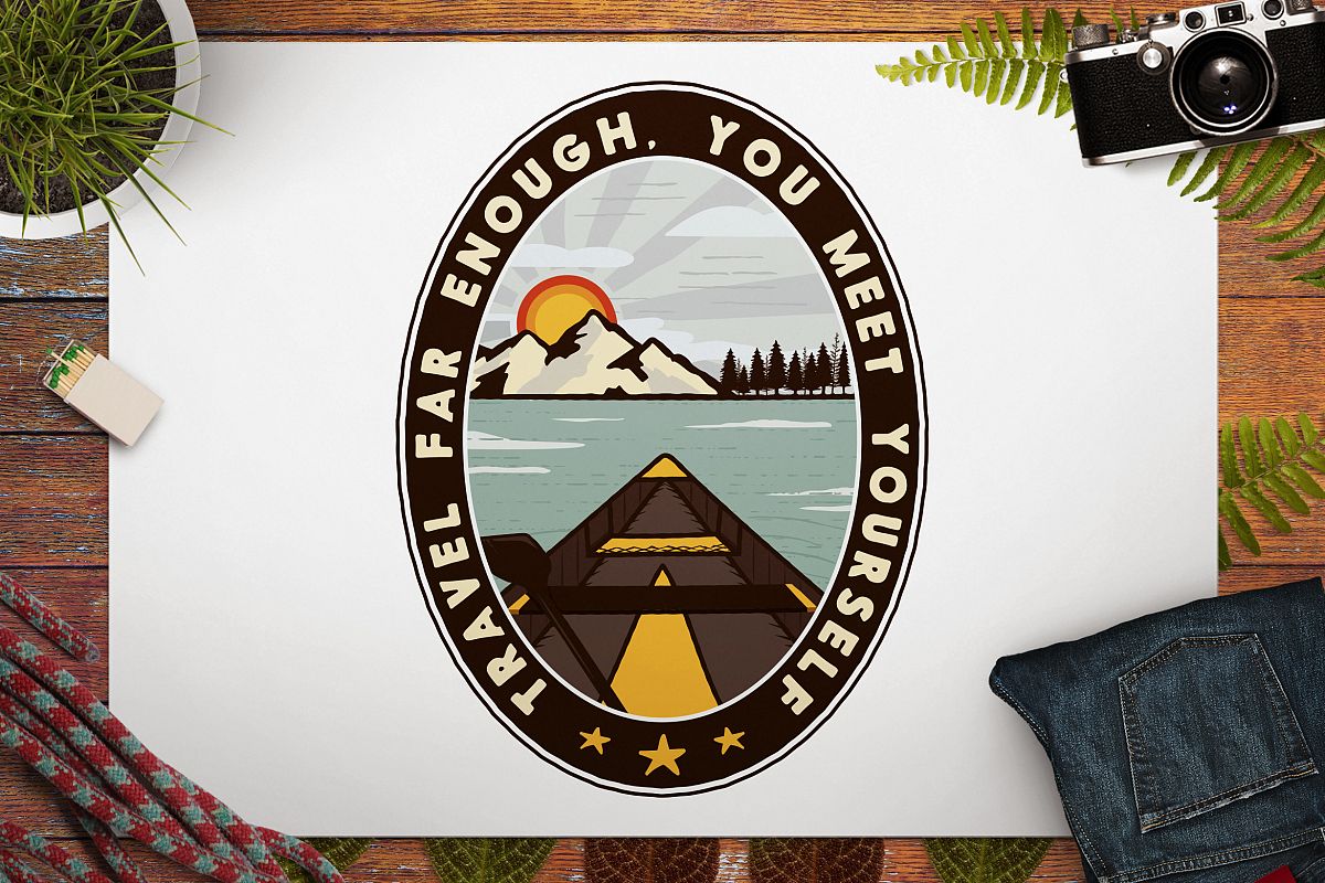 Vintage Travel Logo / Retro Mountain Badge example image 1