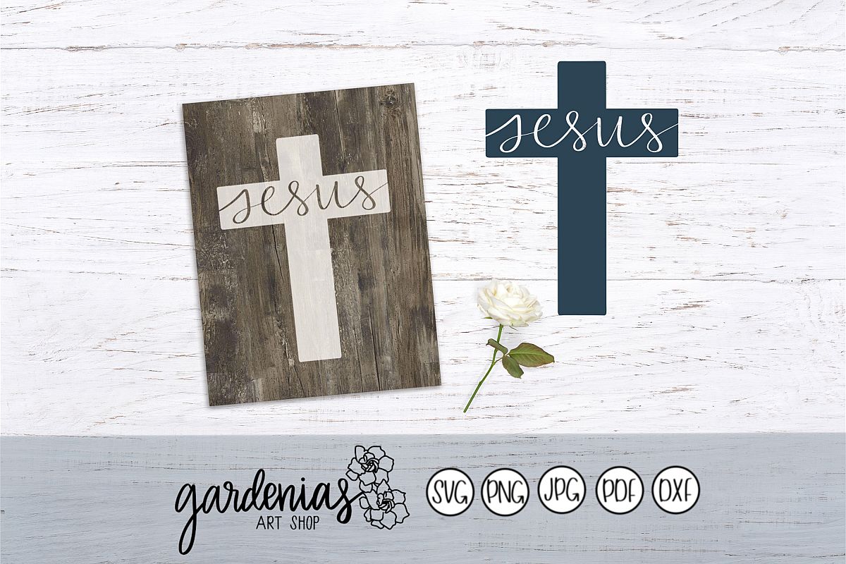 Jesus lettered in Cross example image 1
