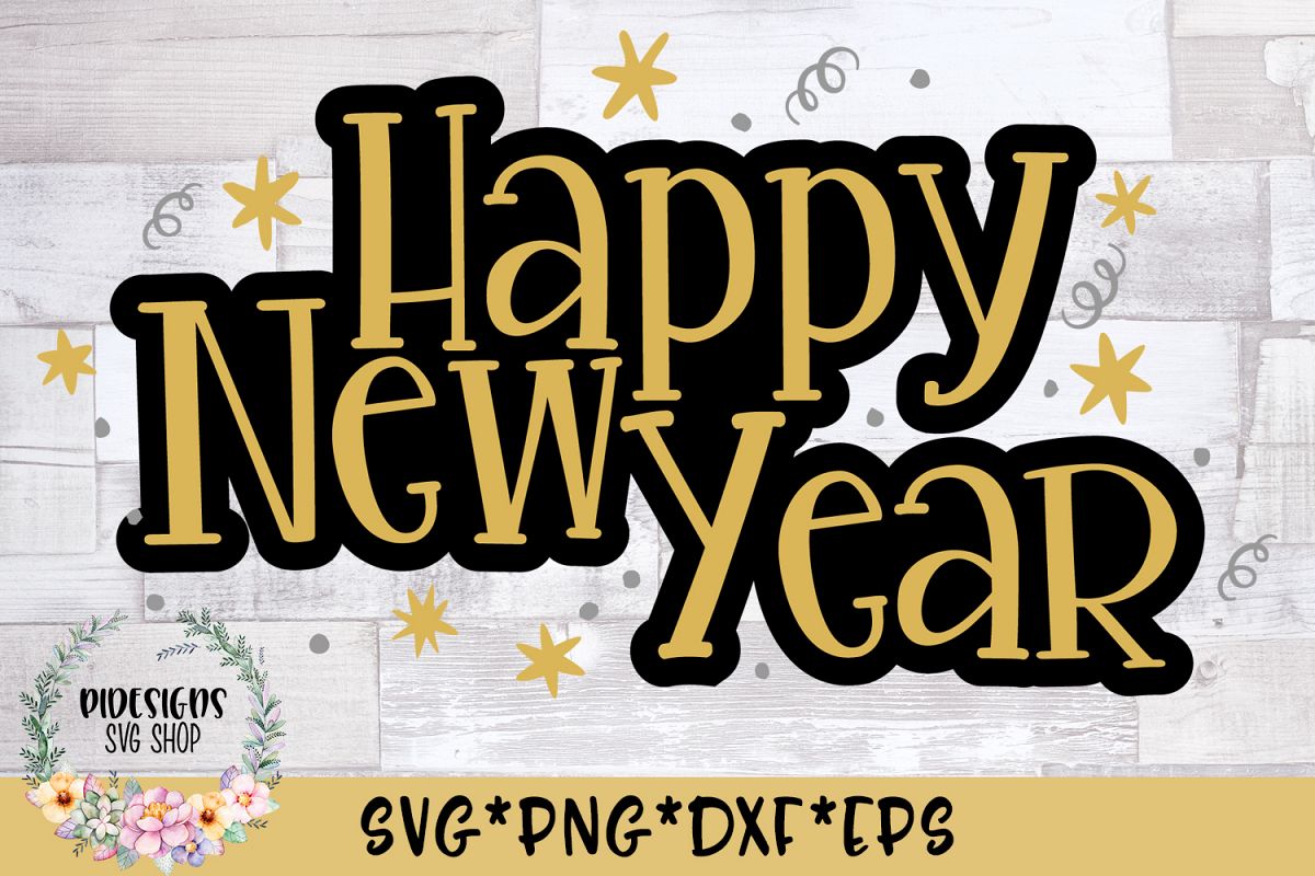 Happy New Year Party SVG Cut File example image 1
