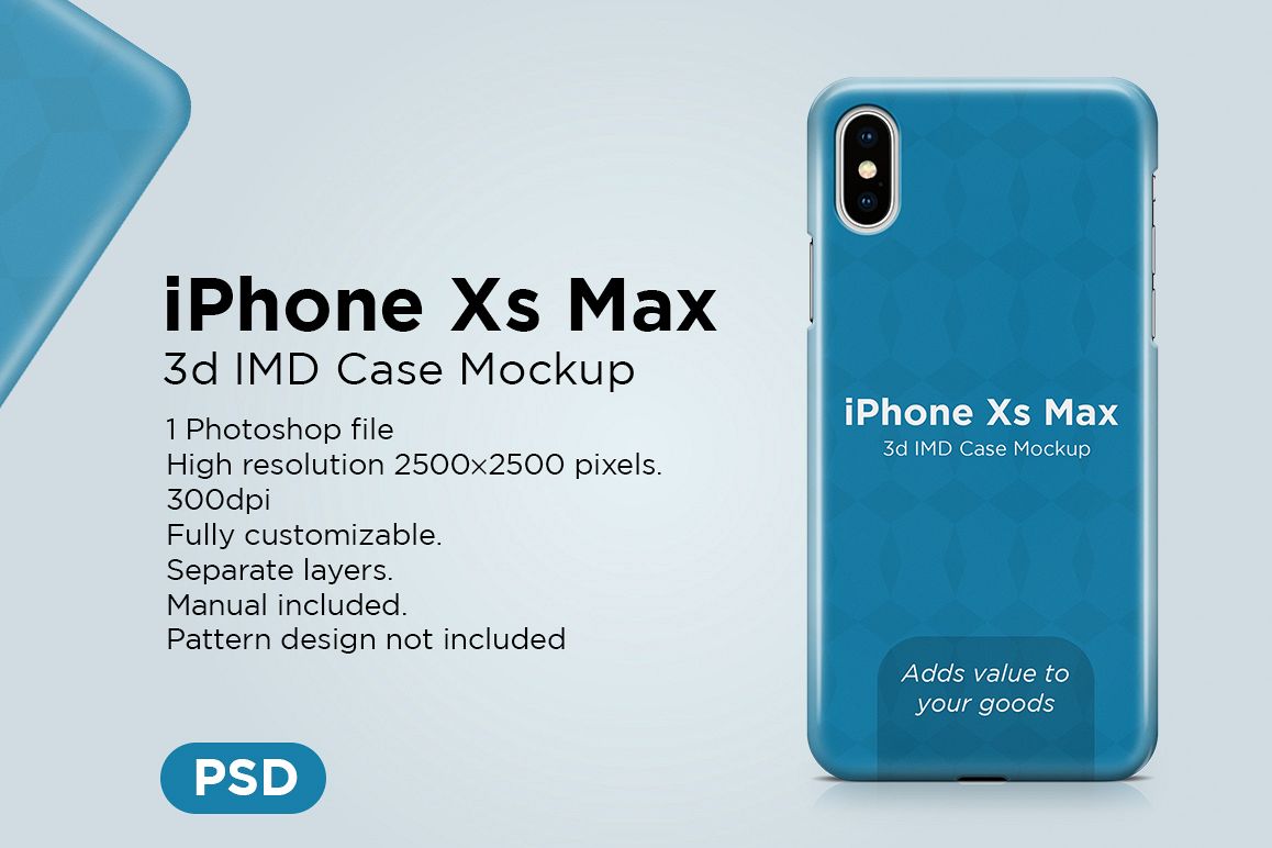 Apple iPhone Xs Max 3d IMD Case Mockup example image 1