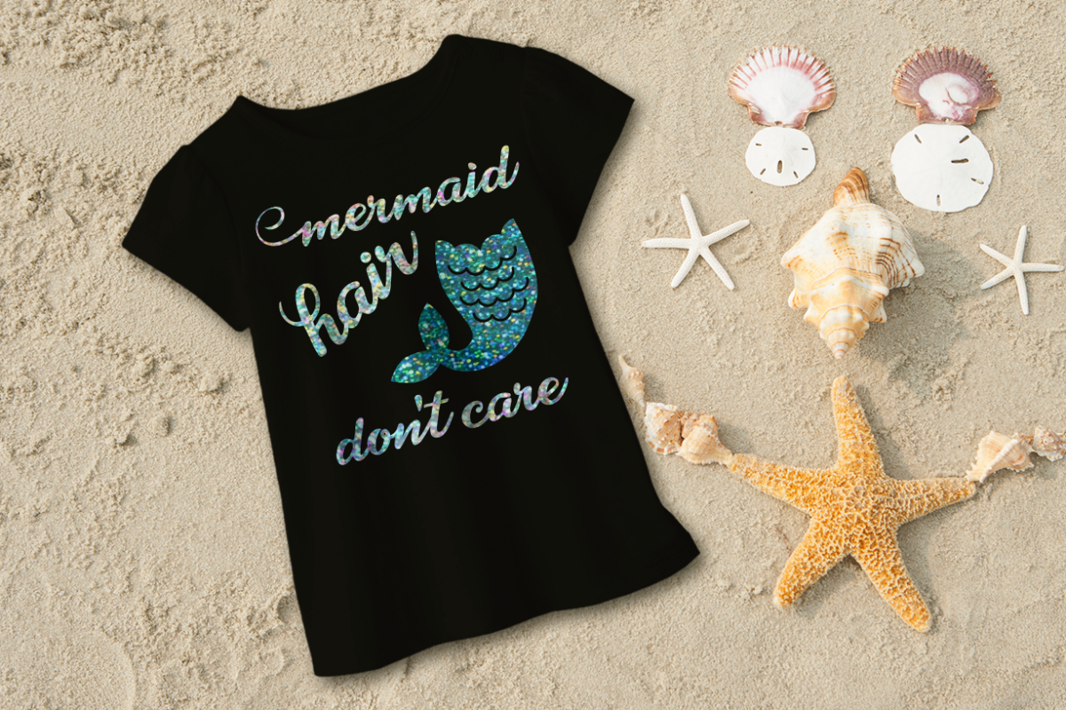 Mermaid Hair Don't Care SVG File Cutting Template example image 1