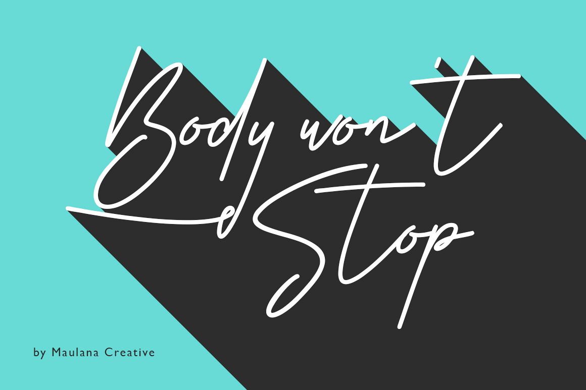 Body Won't Stop - Signature Font example image 1