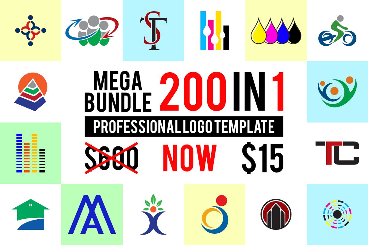 200 premium logo template bundle example image 1