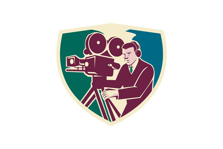 Cameraman Moviemaker Vintage Camera Shield example image 1