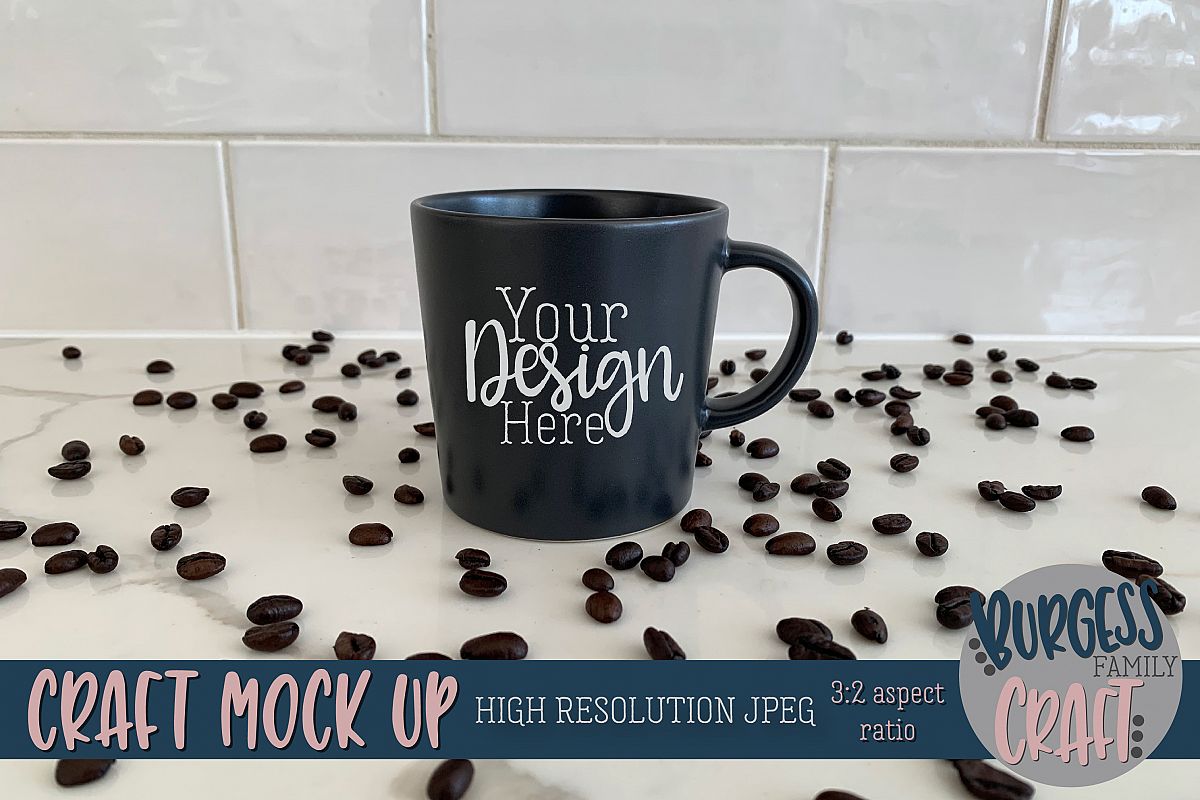 Black Ikea mug coffee Craft mock up|High Resolution example image 1