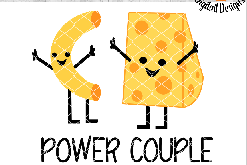 Mac and Cheese SVG - png - eps - dxf - ai - fcm - Power Couple SVG
