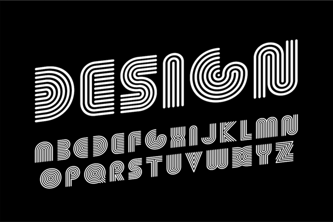Striped english creative letters example image 1