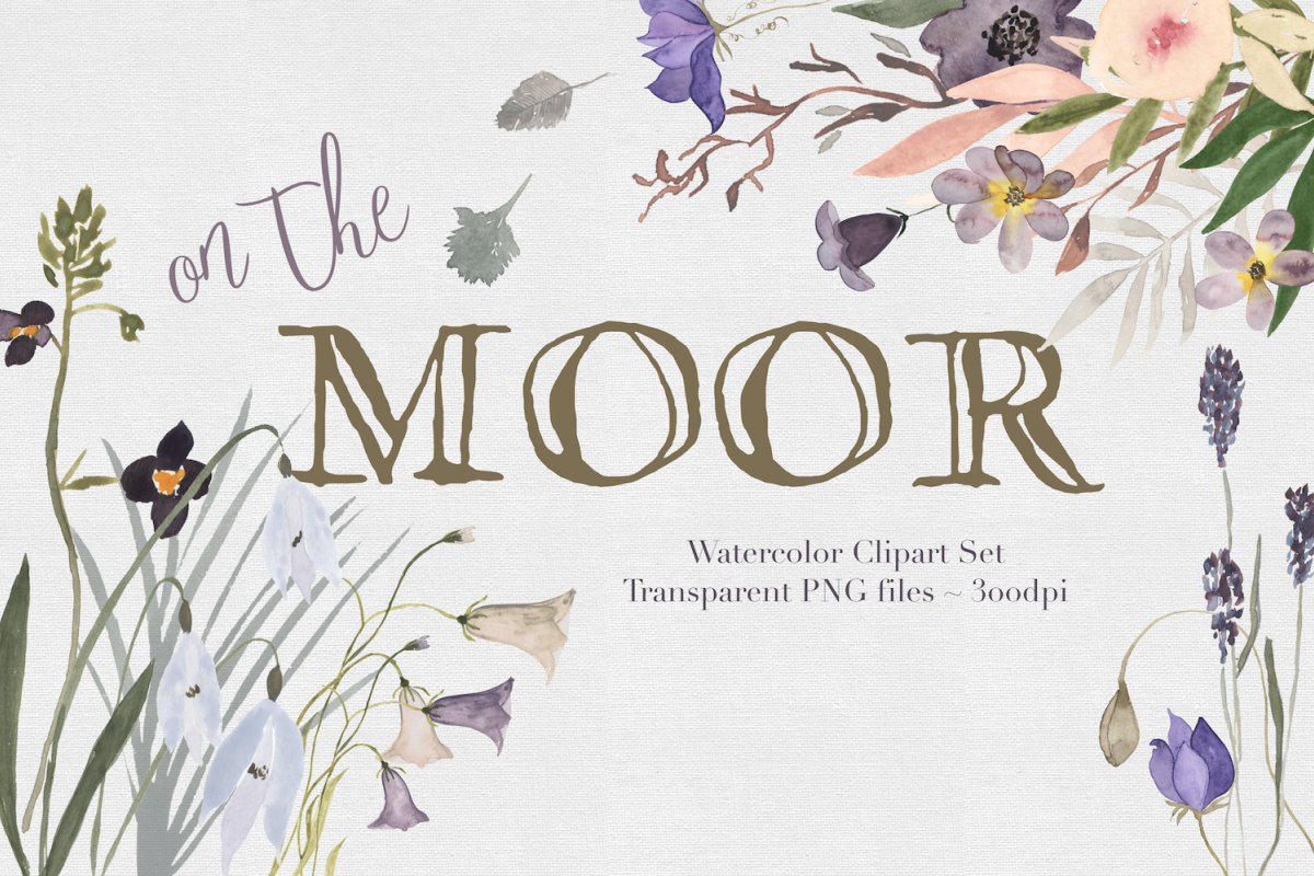 On the Moor Watercolor Florals example image 1
