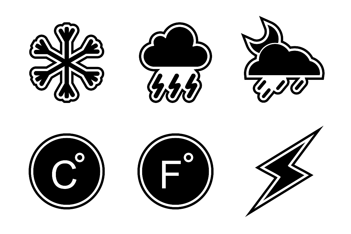 Set Of Weather And Season Icons example image 1