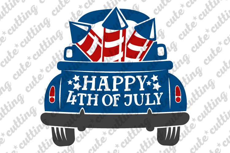 4th of july truck svg, 4th of july truck back svg, png, dxf