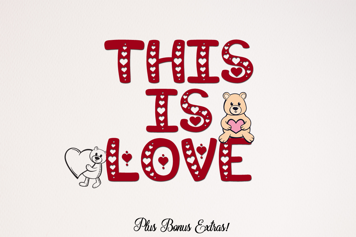 This is Love - Valentine Craft Font & Bonus Extras example image 1