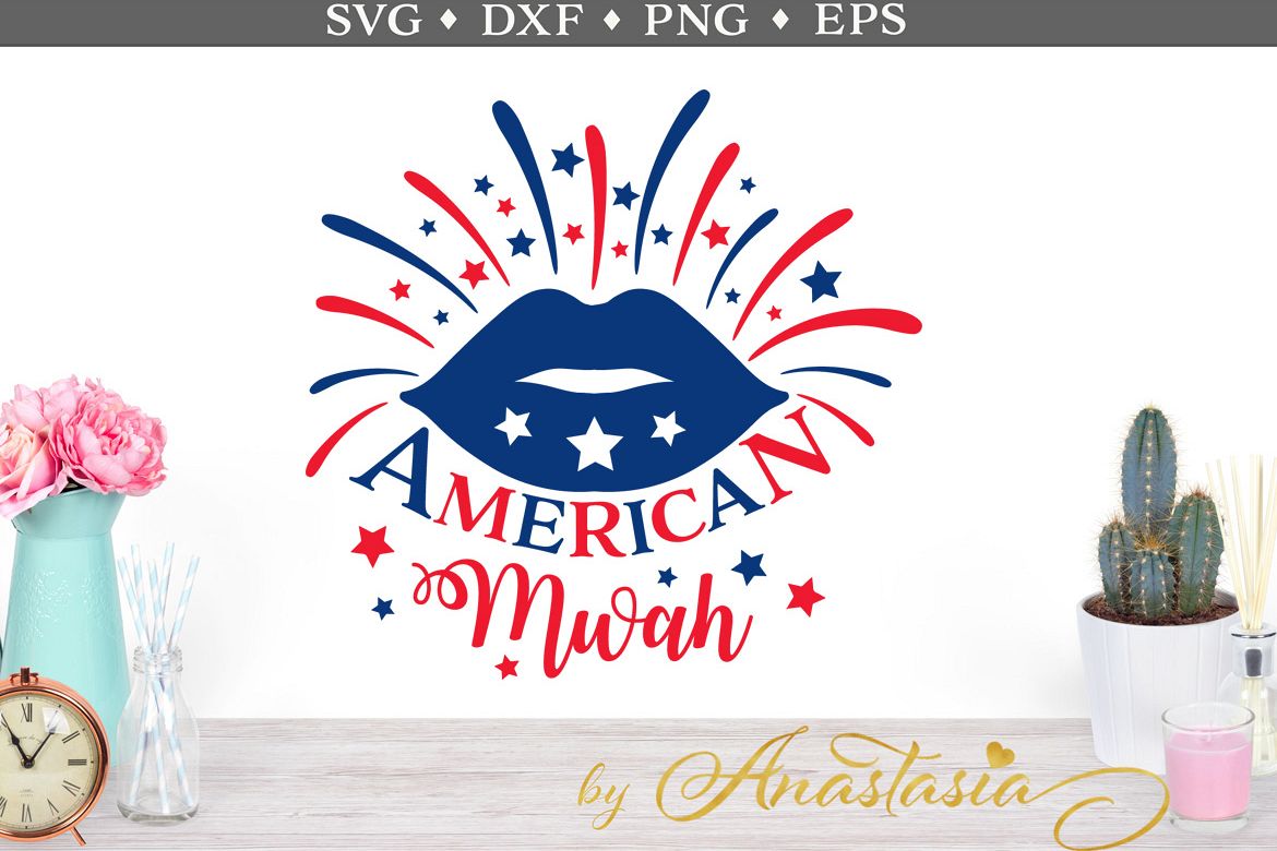 American Mwah SVG Cut File example image 1