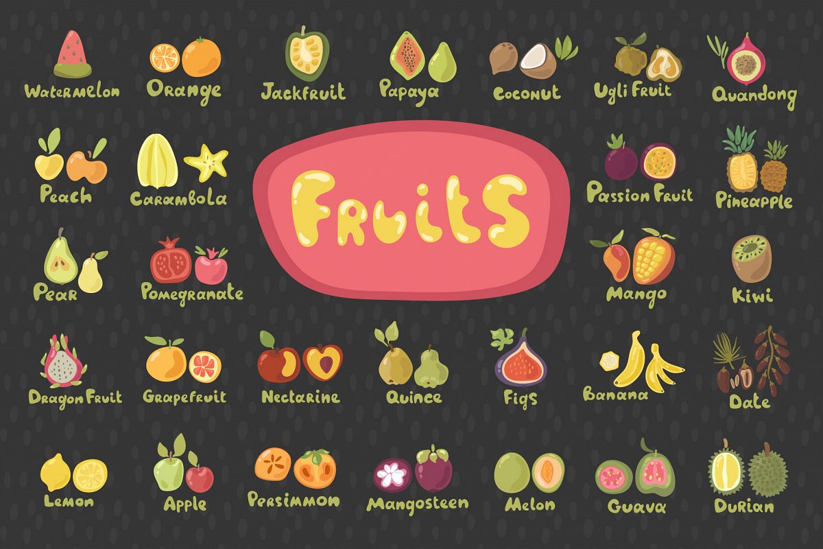 Fruits - Vector Set example image 1