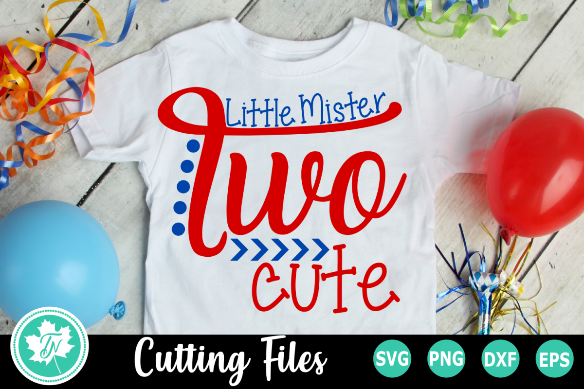 Little Mister Two Cute - A Second Birthday SVG Cut File example image 1