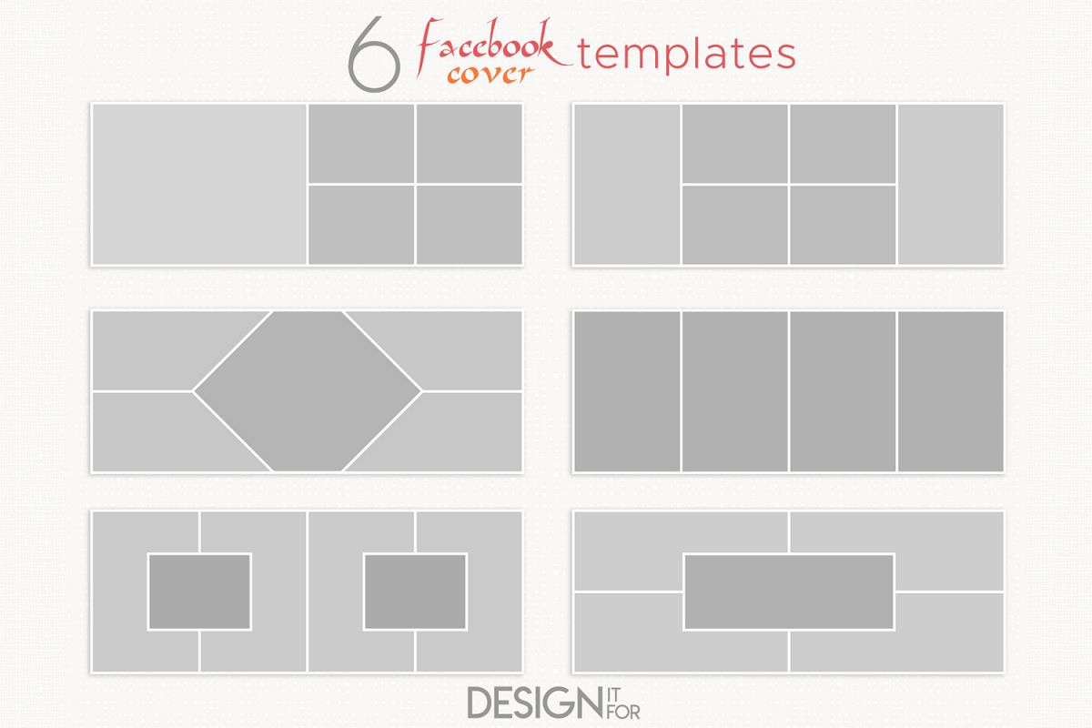 Facebook cover template, collage example image 1