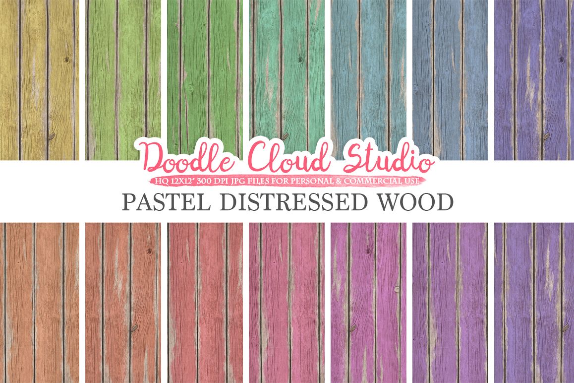 Download Distressed Wood digital paper, Pastel Rainbow Colors, Old ...