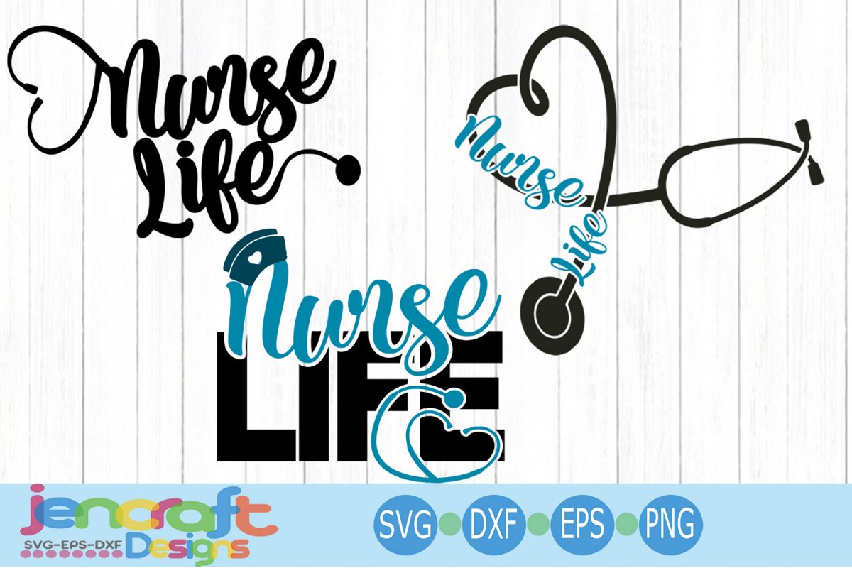Nurse life svg Nursing RN appreciation week Bundle dxf, Eps example image 1