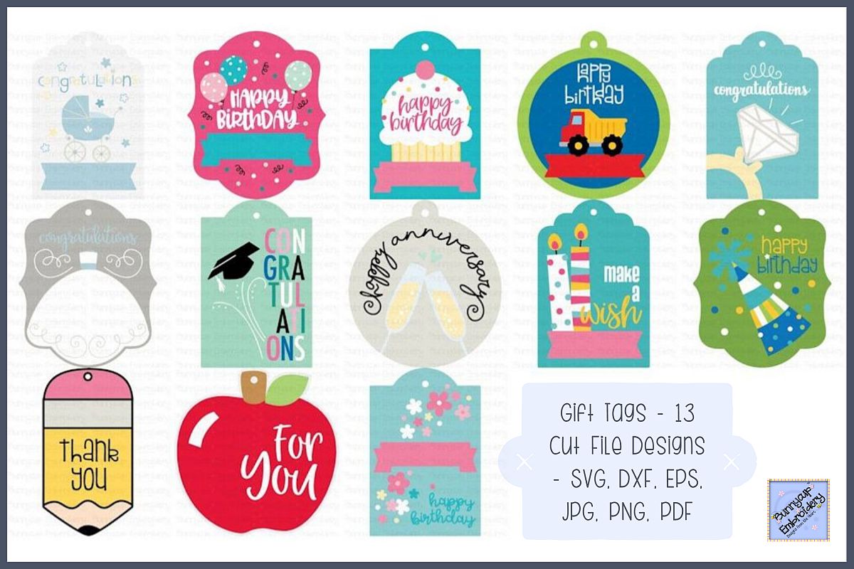 Download Gift Tags - SVG, Cut Files, Clipart, Printables